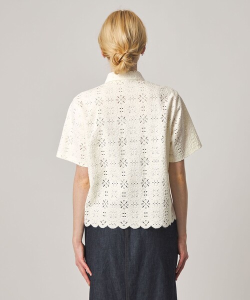 Steven Alan（スティーブンアラン）の「＜Steven Alan＞レース ショートスリーブ シャツ（シャツ/ブラウス・レディース・ブラック/オフホワイト・S/M）」の8枚目の写真
