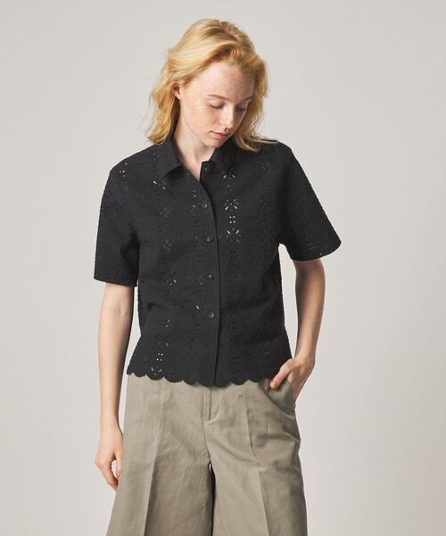 Steven Alan（スティーブンアラン）の「＜Steven Alan＞レース ショートスリーブ シャツ（シャツ/ブラウス・レディース・ブラック/オフホワイト・S/M）」の16枚目の写真