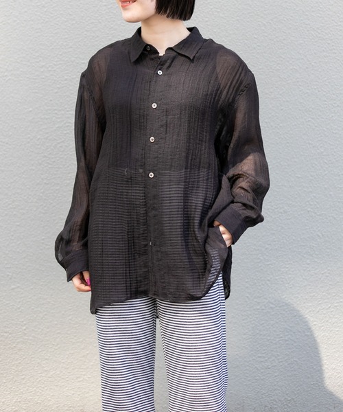 FORK&SPOON(フォークアンドスプーン)の「FORK&SPOON シアービックシャツ(シャツ/ブラウス・レディース・ブラック/ブルー・1)」の19枚目の写真