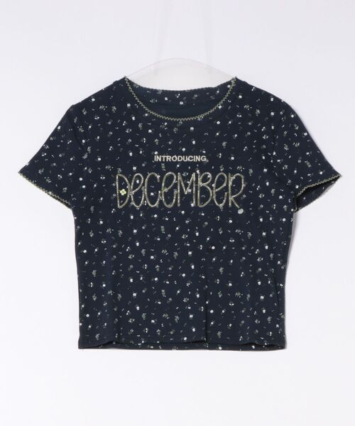 GORGE(ゴージ)の「《フラワー総柄×ロゴ刺繍》カットソー/Y2K韓国ガーリー/春夏秋/全3色(Tシャツ/カットソー・レディース・イエロー/ネイビー/ライトグレー・F)」の3枚目の写真