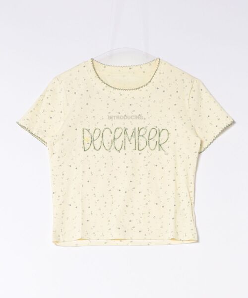 GORGE(ゴージ)の「《フラワー総柄×ロゴ刺繍》カットソー/Y2K韓国ガーリー/春夏秋/全3色(Tシャツ/カットソー・レディース・イエロー/ネイビー/ライトグレー・F)」の1枚目の写真