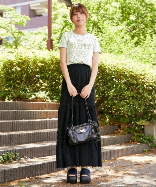 GORGE(ゴージ)の「《フラワー総柄×ロゴ刺繍》カットソー/Y2K韓国ガーリー/春夏秋/全3色(Tシャツ/カットソー・レディース・イエロー/ネイビー/ライトグレー・F)」の9枚目の写真