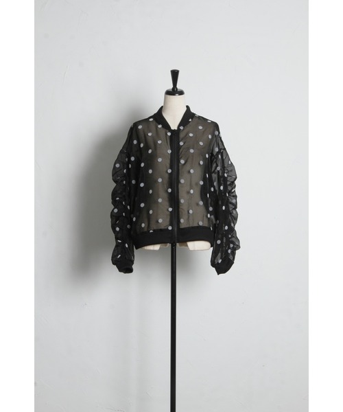 tocco closet(トッコ クローゼット)の「【ZOZO限定】シアードットギャザースリーブダブルジップブルゾン(ブルゾン・レディース・オフホワイト/ブラック・M)」の16枚目の写真