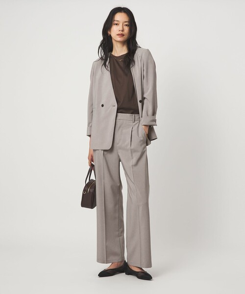green label relaxing（グリーンレーベルリラクシング）の「［size SHORT/TALLあり］トリアセ ノーラペル ジャケット（ノーカラージャケット・レディース・ダークグレー/ライトグレー・34/SHORT/38/36/44/42/40）」の12枚目の写真