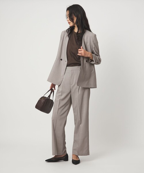 green label relaxing（グリーンレーベルリラクシング）の「［size SHORT/TALLあり］トリアセ ノーラペル ジャケット（ノーカラージャケット・レディース・ダークグレー/ライトグレー・34/SHORT/38/36/44/42/40）」の13枚目の写真