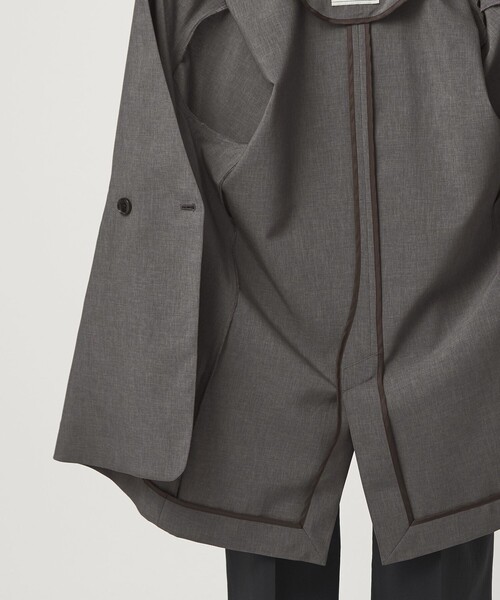 green label relaxing（グリーンレーベルリラクシング）の「［size SHORT/TALLあり］トリアセ ノーラペル ジャケット（ノーカラージャケット・レディース・ダークグレー/ライトグレー・34/SHORT/38/36/44/42/40）」の10枚目の写真