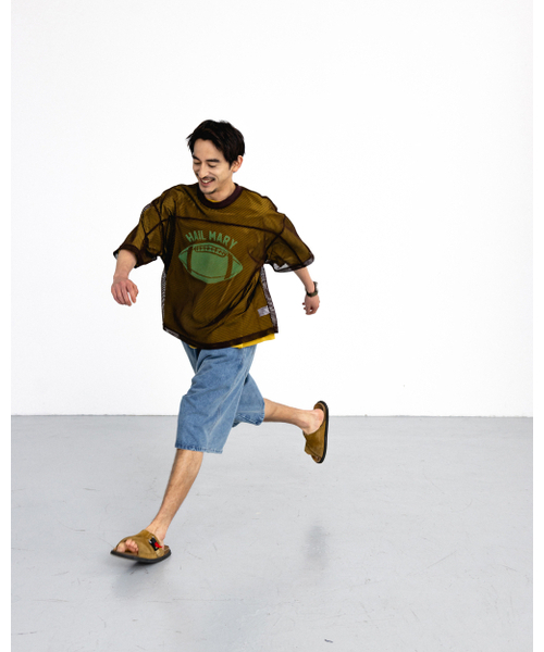 ANGLAN(アングラン)の「Hail Mary Mesh Tee - Brown(Tシャツ/カットソー・メンズ・その他・ONE SIZE)」の5枚目の写真