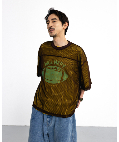 ANGLAN(アングラン)の「Hail Mary Mesh Tee - Brown(Tシャツ/カットソー・メンズ・その他・ONE SIZE)」の3枚目の写真