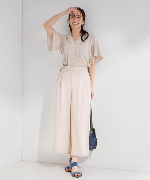 SHOO・LA・RUE(シューラルー)の「【セットアップ可/洗濯機可/S-LL】サラっと着られる 麻調リボン付きスカーチョパンツ(その他パンツ・レディース・チャコールグレー/ライトベージュ/カーキ・02/01/03/04)」の17枚目の写真