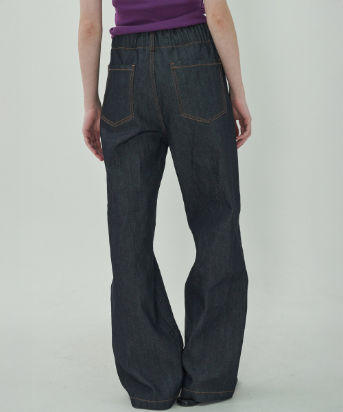 MOTT(モット)の「サイドルーズバンドデニム-ノンフェイデッドネイビー(デニムパンツ・レディース・その他・SMALL/MEDIUM)」の2枚目の写真