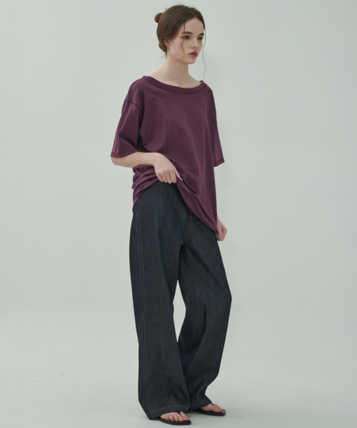 MOTT(モット)の「サイドルーズバンドデニム-ノンフェイデッドネイビー(デニムパンツ・レディース・その他・SMALL/MEDIUM)」の4枚目の写真