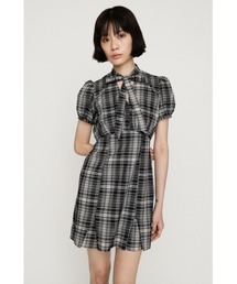 SLY | FRONT BOWTIE S/OP フロントボウタイショートワンピース 夏服 秋服 半袖 ミニワンピース(ワンピース)