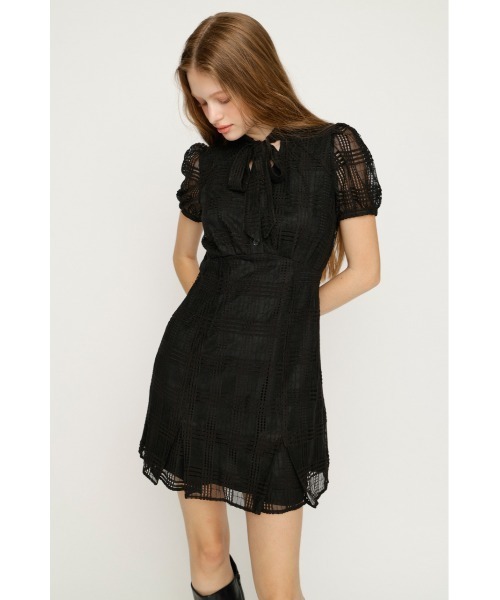 SLY(スライ)の「FRONT BOWTIE S/OP フロントボウタイショートワンピース 夏服 秋服 半袖 ミニワンピース(ワンピース・レディース・ブラック/ライトブルー/ブラック系その他2・2/1)」の19枚目の写真