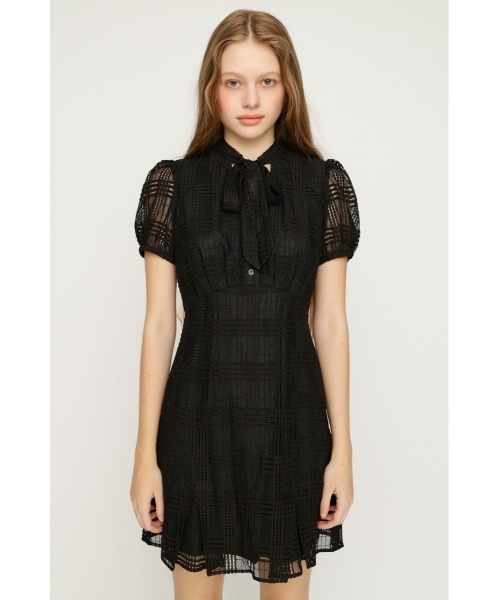 SLY(スライ)の「FRONT BOWTIE S/OP フロントボウタイショートワンピース 夏服 秋服 半袖 ミニワンピース(ワンピース・レディース・ブラック/ライトブルー/ブラック系その他2・2/1)」の20枚目の写真