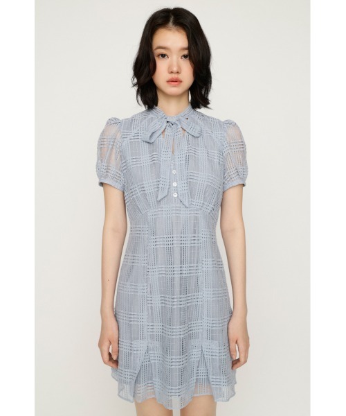SLY(スライ)の「FRONT BOWTIE S/OP フロントボウタイショートワンピース 夏服 秋服 半袖 ミニワンピース(ワンピース・レディース・ブラック/ライトブルー/ブラック系その他2・2/1)」の8枚目の写真