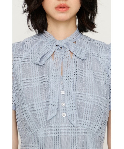 SLY(スライ)の「FRONT BOWTIE S/OP フロントボウタイショートワンピース 夏服 秋服 半袖 ミニワンピース(ワンピース・レディース・ブラック/ライトブルー/ブラック系その他2・2/1)」の11枚目の写真