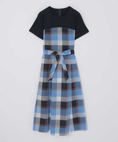 BLUE LABEL CRESTBRIDGE（ブルーレーベルクレストブリッジ）の「【一部店舗限定】CBチェックコットンリネンドッキングドレス（ワンピース・レディース・ライトブルー/グリーン系その他2/レッド系その他4・40/38/36）」の15枚目の写真