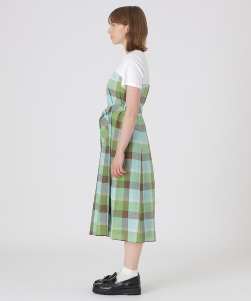 BLUE LABEL CRESTBRIDGE（ブルーレーベルクレストブリッジ）の「【一部店舗限定】CBチェックコットンリネンドッキングドレス（ワンピース・レディース・ライトブルー/グリーン系その他2/レッド系その他4・40/38/36）」の16枚目の写真