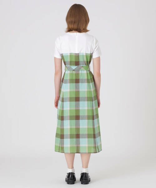 BLUE LABEL CRESTBRIDGE（ブルーレーベルクレストブリッジ）の「【一部店舗限定】CBチェックコットンリネンドッキングドレス（ワンピース・レディース・ライトブルー/グリーン系その他2/レッド系その他4・40/38/36）」の17枚目の写真