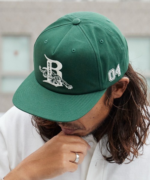 BRIXTON(ブリクストン)の「BRIXTON/ブリクストン PREDATOR MP SNPK キャップ 刺繍 配色 バイカラー ツートン 虎 フラットバイザー メンズ ユニセックス 2026年 夏 夏服(キャップ・メンズ・オフホワイト/グリーン・FREE)」の2枚目の写真