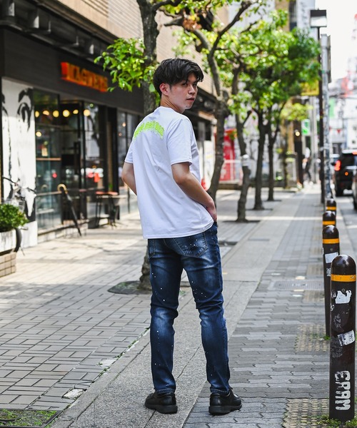 adamsJUGGLER(アダムスジャグラー)の「RTEGスプラッシュペイントデニムロングパンツ(デニムパンツ・メンズ・インディゴブルー/ブラック・XL/L/M)」の14枚目の写真