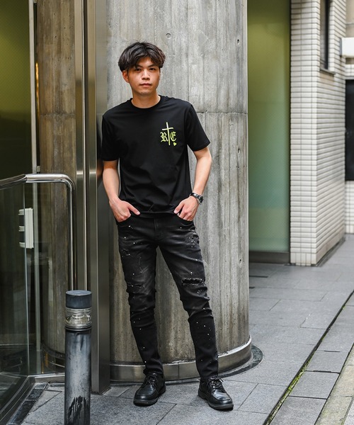 adamsJUGGLER(アダムスジャグラー)の「RTEGスプラッシュペイントデニムロングパンツ(デニムパンツ・メンズ・インディゴブルー/ブラック・XL/L/M)」の21枚目の写真