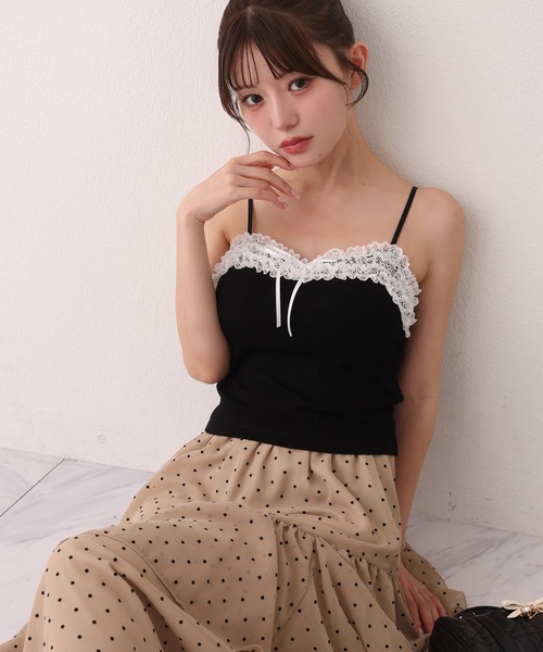 one after another NICE CLAUP(ワンアフターアナザーナイスクラップ)の「ティアードロングスカート(スカート・レディース・ブラック/モカ/オフホワイト・FREE)」の7枚目の写真