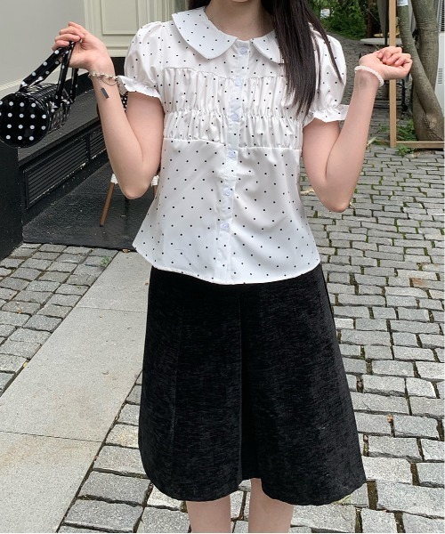gossip!ロサンゼルス(ゴシップロサンゼルス)の「【Y2Kガーリー】 ドットシャーリングブラウス(Tシャツ/カットソー・レディース・ドット・M)」の16枚目の写真