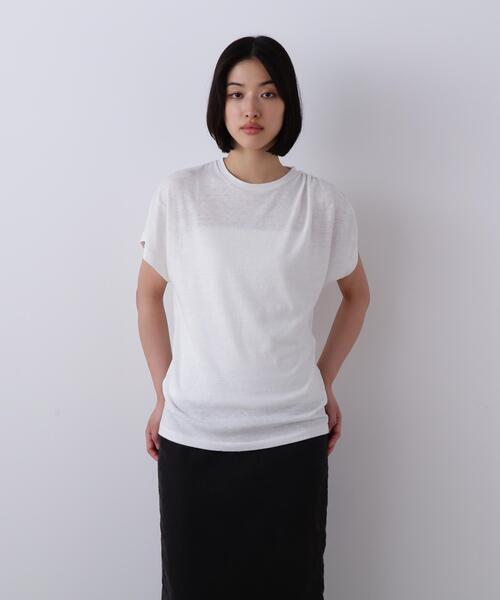 YLEVE(イレーヴ)の「YLEVE / TETRON COTTON SLUB YARN JERSEY SLEEVELESS PULLOVER(Tシャツ/カットソー・レディース・グレー/ブルー/ホワイト・1)」の2枚目の写真
