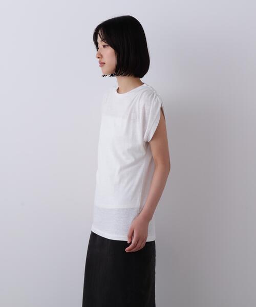 YLEVE(イレーヴ)の「YLEVE / TETRON COTTON SLUB YARN JERSEY SLEEVELESS PULLOVER(Tシャツ/カットソー・レディース・グレー/ブルー/ホワイト・1)」の13枚目の写真