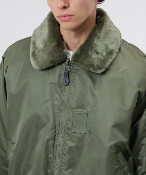 Alpha Industries(アルファインダストリーズ)の「Alpha Industries/アルファインダストリーズ/B-15 HERITAGE FIT FLIGHT JACKET/B-15 ヘリテージフィット フライトジャケット(ミリタリージャケット・メンズ・ブラック/セージグリーン・S/M/L/2XL/XL/XS)」の6枚目の写真