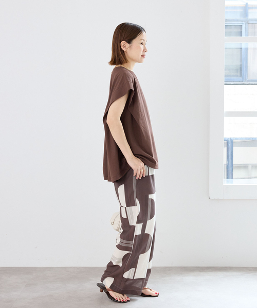 IENA(イエナ)の「《追加/接触冷感》フレンチタックスリーブ ドロストTシャツ(Tシャツ/カットソー・レディース・ブラック/グレー/ブラウン・FREE)」の12枚目の写真