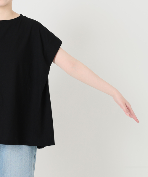 IENA(イエナ)の「《追加/接触冷感》フレンチタックスリーブ ドロストTシャツ(Tシャツ/カットソー・レディース・ブラック/グレー・FREE)」の3枚目の写真