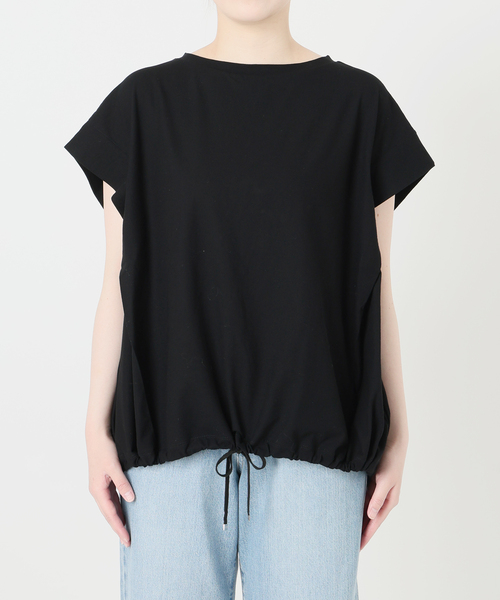 IENA(イエナ)の「《追加/接触冷感》フレンチタックスリーブ ドロストTシャツ(Tシャツ/カットソー・レディース・ブラック/グレー・FREE)」の5枚目の写真