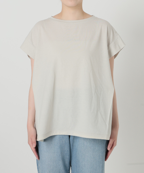 IENA(イエナ)の「《追加/接触冷感》フレンチタックスリーブ ドロストTシャツ(Tシャツ/カットソー・レディース・ブラック/グレー・FREE)」の9枚目の写真