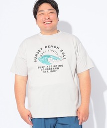 Tシャツ 半袖 メンズ 大きいサイズ RETROSURFプリント クルーネック カットソー B&T CLUB (ビーアンドティークラブ)