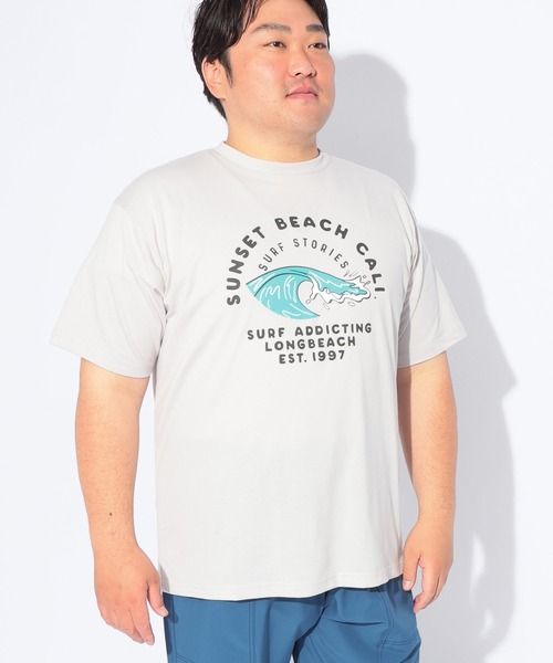 B&T CLUB（ビーティークラブ）の「Tシャツ 半袖 メンズ 大きいサイズ RETROSURFプリント クルーネック カットソー B＆T CLUB (ビーアンドティークラブ)（Tシャツ/カットソー・メンズ・ネイビー/ライトグレー・X2(4L～5L)/X4(8L～9L)/X3(6L～7L)/X1(3L～4L)）」の7枚目の写真