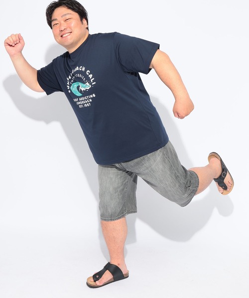 B&T CLUB（ビーティークラブ）の「Tシャツ 半袖 メンズ 大きいサイズ RETROSURFプリント クルーネック カットソー B＆T CLUB (ビーアンドティークラブ)（Tシャツ/カットソー・メンズ・ネイビー/ライトグレー・X2(4L～5L)/X4(8L～9L)/X3(6L～7L)/X1(3L～4L)）」の10枚目の写真