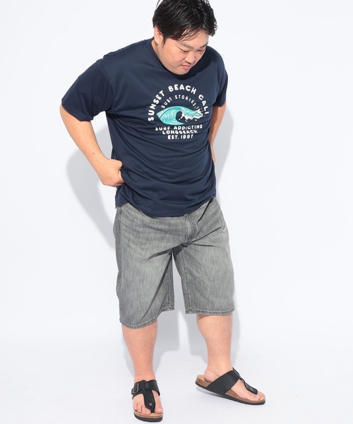 B&T CLUB（ビーティークラブ）の「Tシャツ 半袖 メンズ 大きいサイズ RETROSURFプリント クルーネック カットソー B＆T CLUB (ビーアンドティークラブ)（Tシャツ/カットソー・メンズ・ネイビー/ライトグレー・X2(4L～5L)/X4(8L～9L)/X3(6L～7L)/X1(3L～4L)）」の11枚目の写真