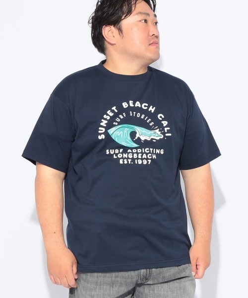 B&T CLUB（ビーティークラブ）の「Tシャツ 半袖 メンズ 大きいサイズ RETROSURFプリント クルーネック カットソー B＆T CLUB (ビーアンドティークラブ)（Tシャツ/カットソー・メンズ・ネイビー/ライトグレー・X2(4L～5L)/X4(8L～9L)/X3(6L～7L)/X1(3L～4L)）」の9枚目の写真