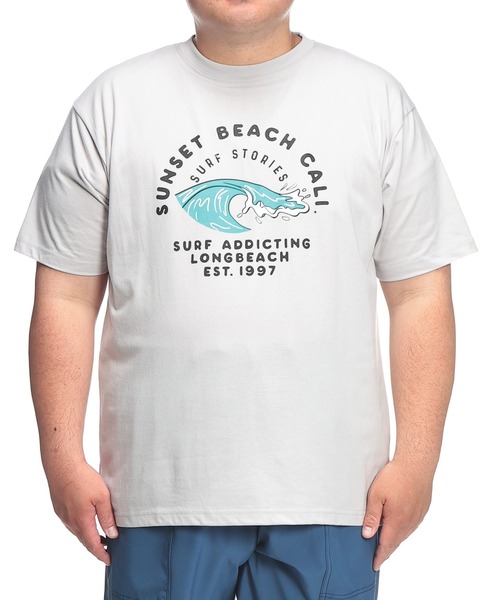 B&T CLUB（ビーティークラブ）の「Tシャツ 半袖 メンズ 大きいサイズ RETROSURFプリント クルーネック カットソー B＆T CLUB (ビーアンドティークラブ)（Tシャツ/カットソー・メンズ・ネイビー/ライトグレー・X2(4L～5L)/X4(8L～9L)/X3(6L～7L)/X1(3L～4L)）」の13枚目の写真