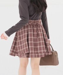 Honeys（ハニーズ）の「裏地パンツ付レースアップスカート（スカート）」