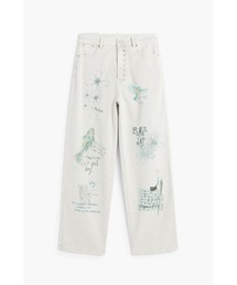 Desigual（デシグアル）の「手描き風アートプリント ホワイトデニムパンツ【2026-2027年秋冬新作】（デニムパンツ）」