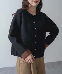 【refinedworks】金ボタン ジャケット 風 ニット カーディガン