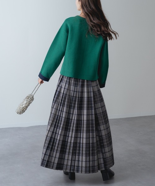 refinedworks(リファインドワークス)の「【refinedworks】金ボタン ジャケット 風 ニット カーディガン(カーディガン/ボレロ・レディース・グリーン/グレー/ブラック・FREE)」の15枚目の写真