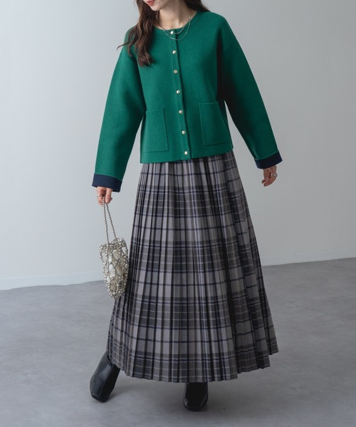 refinedworks(リファインドワークス)の「【refinedworks】金ボタン ジャケット 風 ニット カーディガン(カーディガン/ボレロ・レディース・グリーン/グレー/ブラック・FREE)」の16枚目の写真