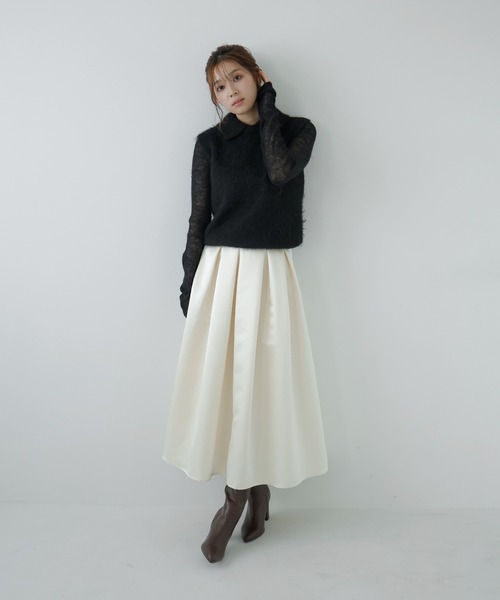 AMUU. PRECIEUSE(アムープレシューズ)の「モヘアポロニットベスト(ニット/セーター・レディース・ブラウン/オフホワイト/ブラック/グレー・FREE)」の14枚目の写真