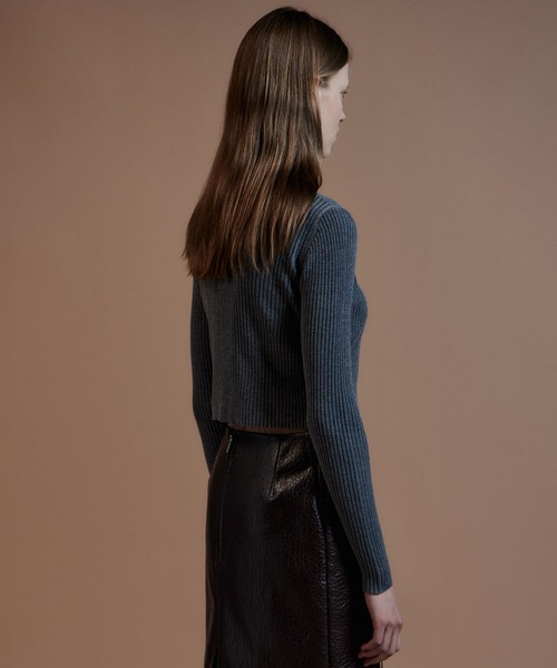 MAISON SPECIAL(メゾンスペシャル)の「Layered Shirt Knit/レイヤードシャツニット(ニット/セーター・レディース・ブラック/ブラウン/グレー・FREE)」の19枚目の写真