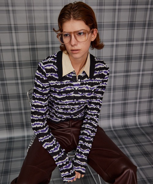 MAISON SPECIAL(メゾンスペシャル)の「Layered Shirt Knit/レイヤードシャツニット(ニット/セーター・レディース・ブラック/ブラウン/グレー・FREE)」の22枚目の写真
