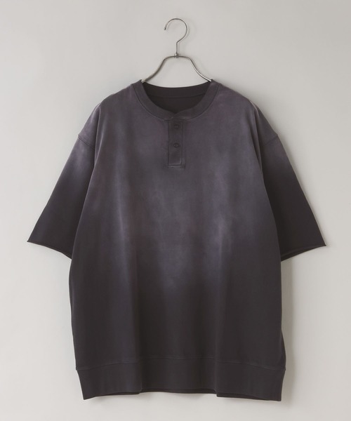 LOWRYS FARM(ローリーズファーム)の「【LFM(U)】サンフェードヘンリーネックSS 1052083(Tシャツ/カットソー・メンズ・ブラック/パープル/グレー・LARGE/MEDIUM)」の2枚目の写真